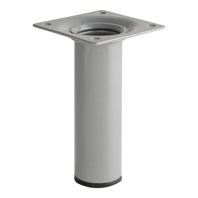 PATA MUEBLE ACERO REDONDA 100MM 30MM GRIS. - 1