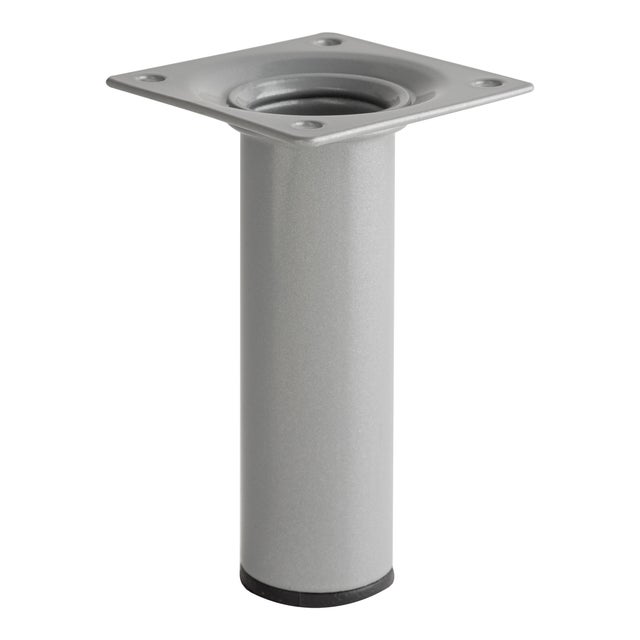 PATA MUEBLE ACERO REDONDA 100MM 30MM GRIS.