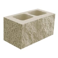 BLOQUE DE HORMIGÓN SPLIT DOBLE ESQUINA BEIGE 39X19X19 CM - 1