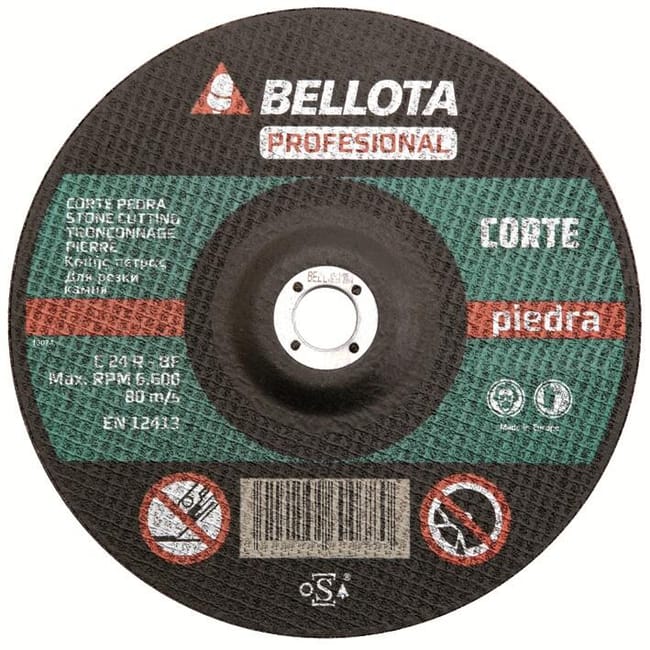 DISCO AMOLADORA CORTE PIEDRA 230MM BELLOTA - 1
