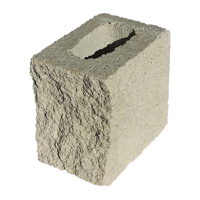 BLOQUE DE HORMIGÓN SPLIT MEDIO 2 CARAS BLANCO 191X19X14 CM - 1