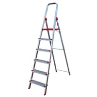 ESCALERA DOMÉSTICA ALUMINIO 6 PELDAÑOS ANCHOS - 1