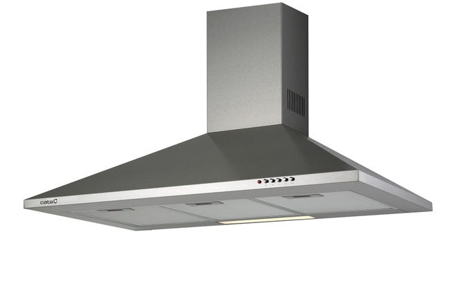 CAMPANA COCINA DECORATIVA PIRAMIDAL 90 CM ACABADO INOX CATA V-900 X  - 1