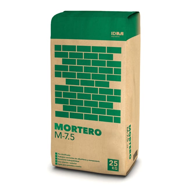 MORTERO SECO GRIS M7,5 IDM 25 KG - 1
