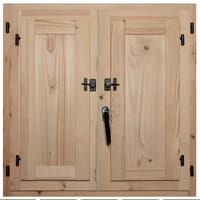 VENTANA DE MADERA CON POSTIGO 80X80CM - 1