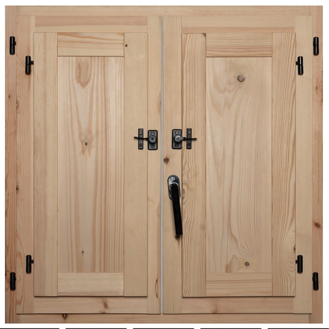 VENTANA DE MADERA CON POSTIGO 80X80CM - 1