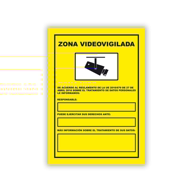SEÑAL CARTEL ZONA VIDEOVIGILADA 1UD - 1