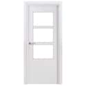PUERTA INTERIOR EN BLOCK LISA LACADA BLANCA VIDRIADA 70,5 CM DERECHA - 1