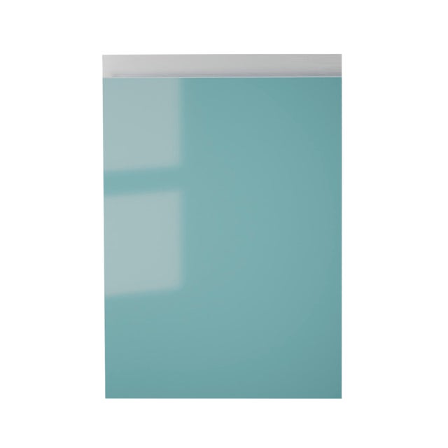 PUERTA PARA MUEBLE DE COCINA ALICANTE AGUAMARINA BRILLO PET IZQUIERDA 80X30CM