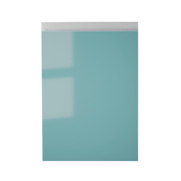 PUERTA PARA MUEBLE DE COCINA ALICANTE AGUAMARINA BRILLO PET IZQUIERDA 140X60CM
