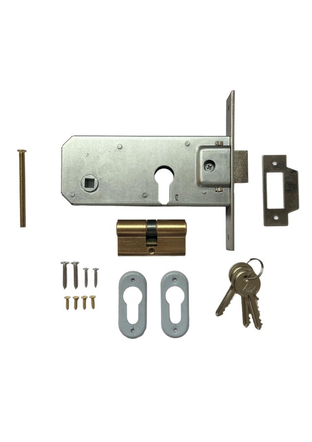 CERRADURA EMBUTIR PARA PUERTA ABATIBLE 60MM DORADA