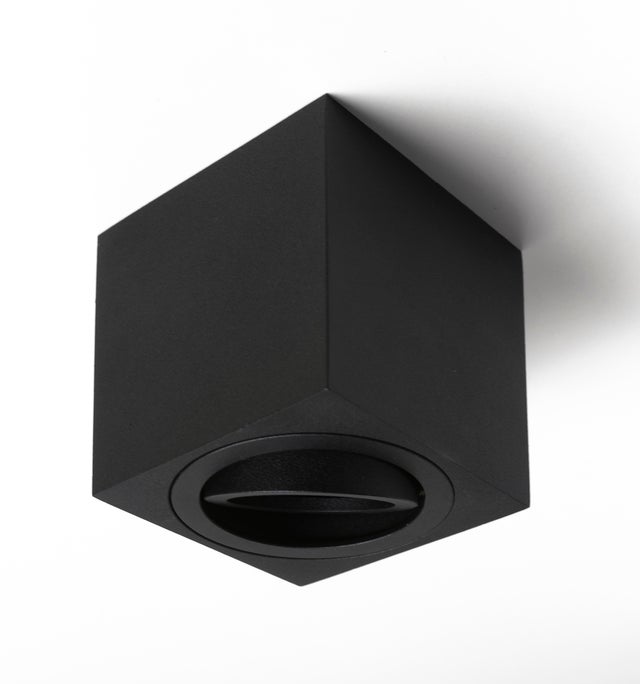ARO DE SUPERFICIE BAJO CUADRADO BASCULANTE NEGRO GU10