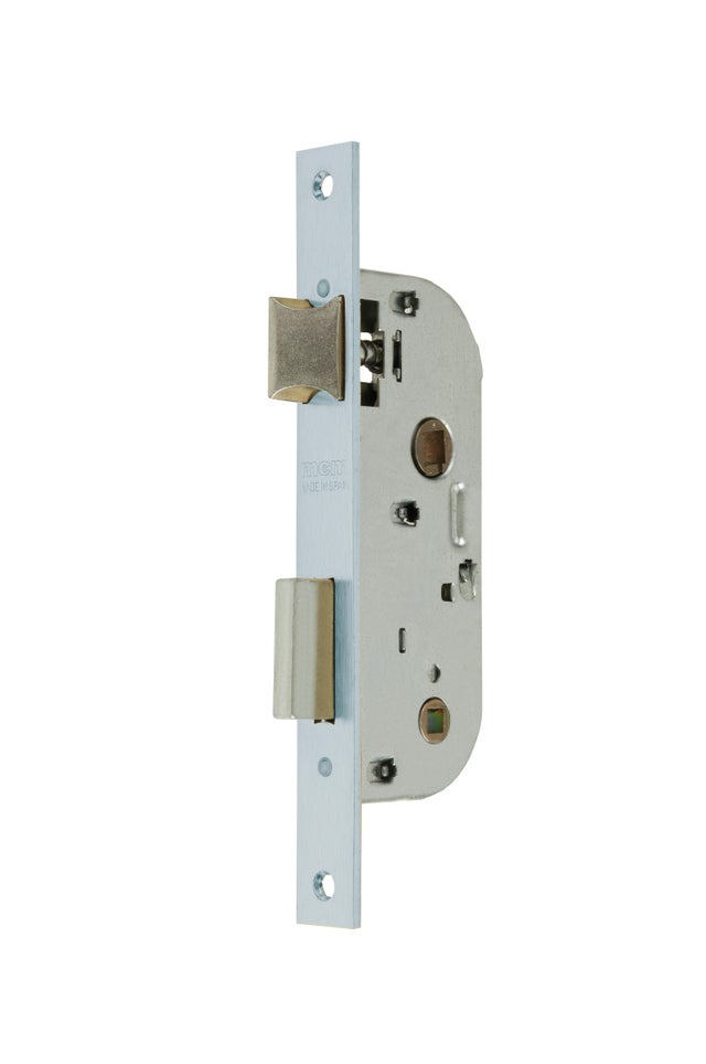 CERRADURA EMBUTIR PARA PUERTA DE MADERA 40  MM. NIQUELADA 1309 MCM