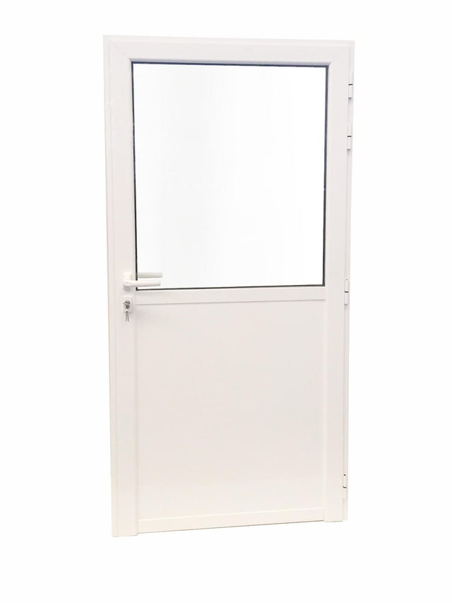 BALCONERA ALUMINIO BLANCA ABATIBLE CON CERRADURA 85 X 210 CM