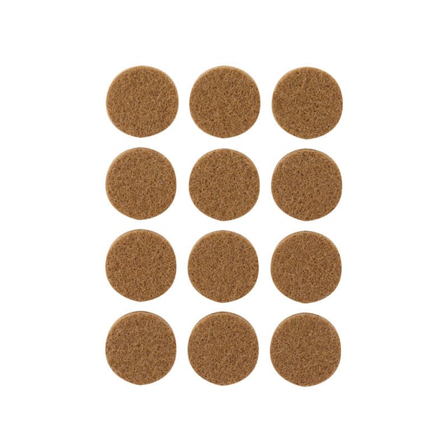FIELTRO ADHESIVO REDONDOS  34 MM MARRON. 5 UDS