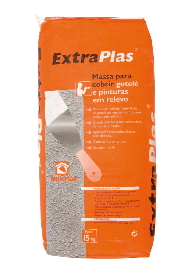 PLASTE EN POLVO CAPA GRUESA 15KG EXTRAPLAS 24 HORAS 