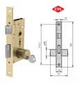 CERRADURA EMBUTIR PARA PUERTA DE MADERA MOD 1962.60.2 LATONADO CVL - 1