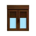 VENTANA PVC OSCILOBATIENTE  CON PERSIANA NOGAL 100X118CM - 1