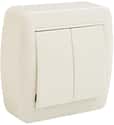 CONMUTADOR DOBLE MURAL SUPERFICIE BLANCO - 1