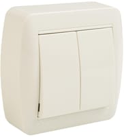 CONMUTADOR DOBLE MURAL SUPERFICIE BLANCO - 1