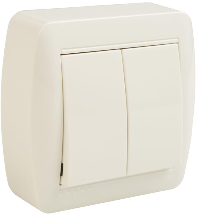 CONMUTADOR DOBLE MURAL SUPERFICIE BLANCO