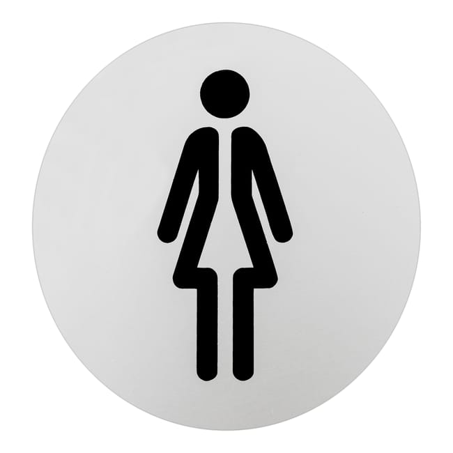SEÑAL PLACA REDONDA ASEO FEMENINO 1UD - 1