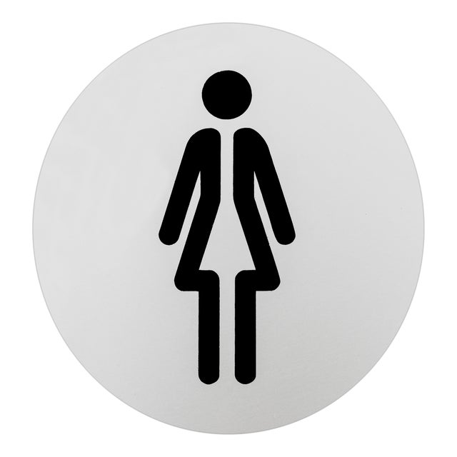 SEÑAL PLACA REDONDA ASEO FEMENINO 1UD