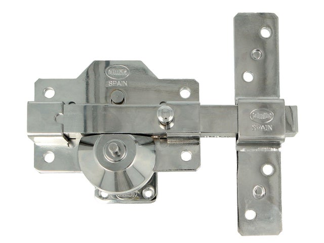 CERROJO PUERTA DE SEGURIDAD ANTIBUMPING PARA INTERIOR Y EXTERIOR CROMADO 5 LLAVES AMIG