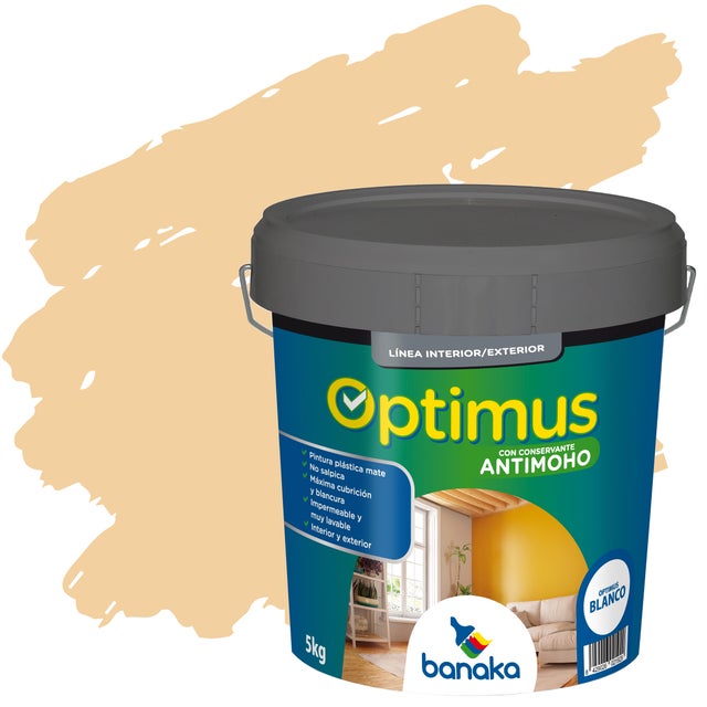 PINTURA PLASTICA GARBANZO MATE 4L OPTIMUS