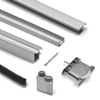 KIT PUERTA ARMARIO CORREDERA PLATA MATE 232 X 100 CM 10MM - 1