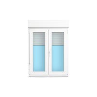 VENTANA PVC OSCILOBATIENTE CON PERSIANA BLANCA 120X138CM - 1