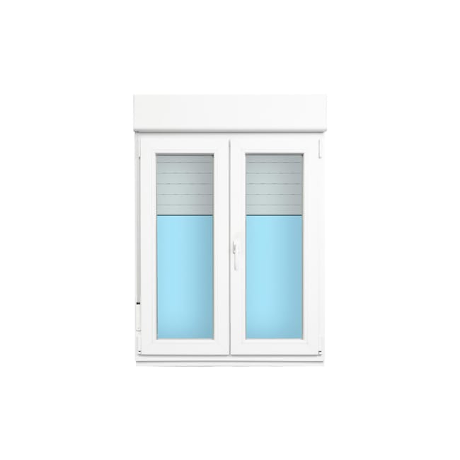 VENTANA PVC OSCILOBATIENTE CON PERSIANA BLANCA 120X138CM - 1