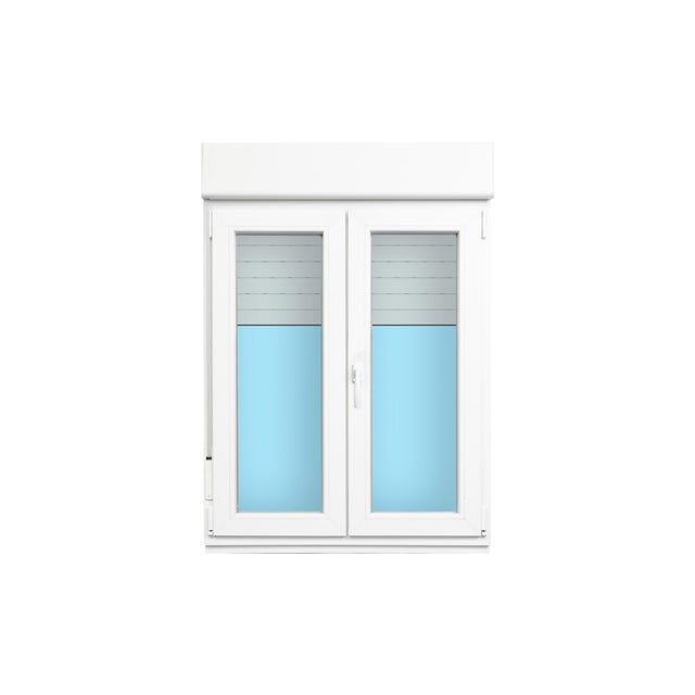 VENTANA PVC OSCILOBATIENTE CON PERSIANA BLANCA 120X138CM