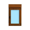 VENTANA PVC OSCILOBATIENTE CON PERSIANA ROBLE 70X118CM - 1