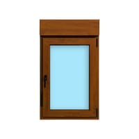 VENTANA PVC OSCILOBATIENTE CON PERSIANA ROBLE 70X118CM - 1