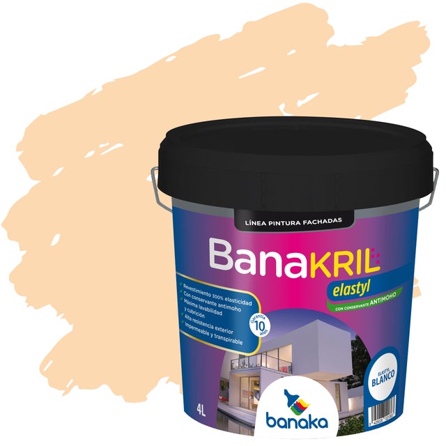 REVESTIMIENTO FACHADAS BANAKRIL ELASTYL 4L SALMON