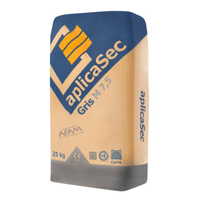 MORTERO SECO M7,5 APLICASEC 25 KG GRIS