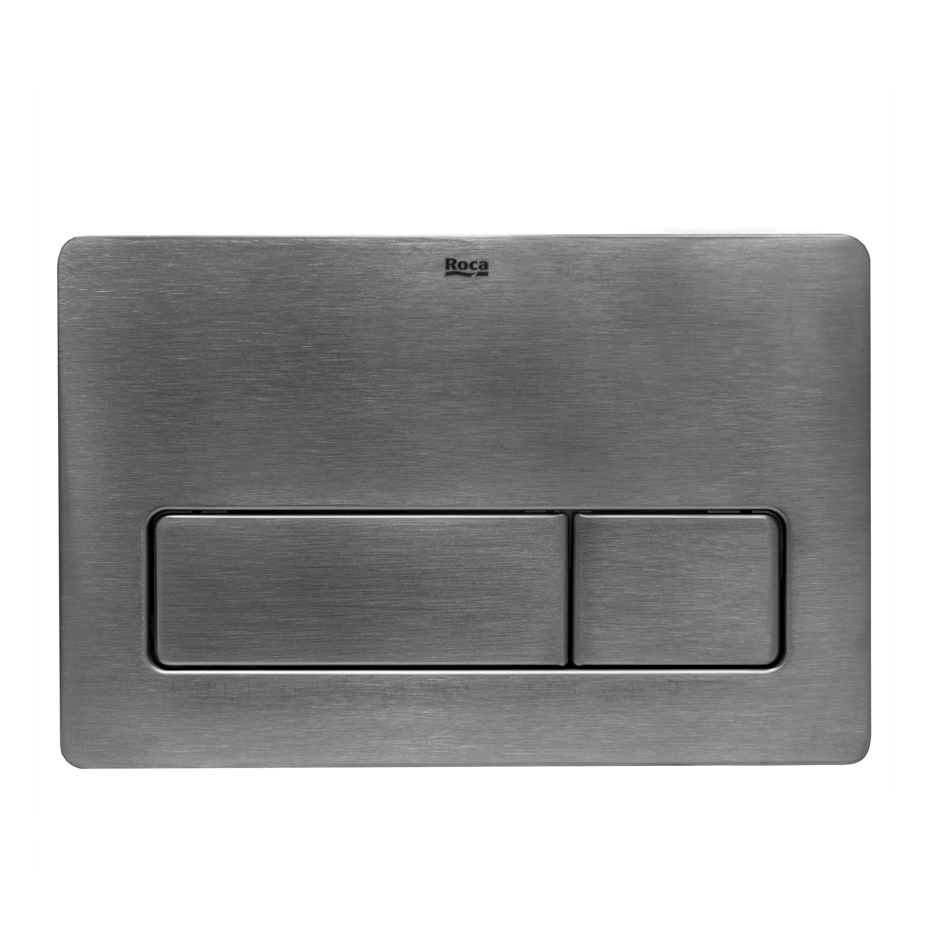 PLACA DESCARGA DUAL ANTIVANDALISMO INOX ROCA Obramat placa-descarga-dual-antivandalismo-inox-roca-obramat