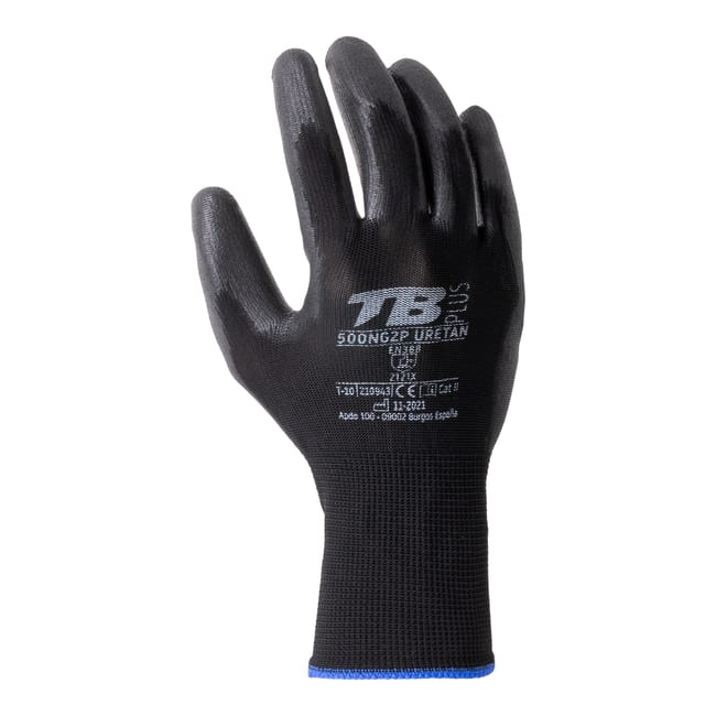 GUANTE POLYESTER / PU NEGRO T8 TOMAS BODERO 500NG2P - 1