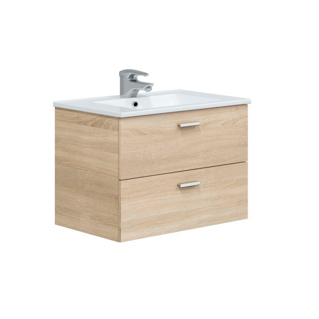 MUEBLE DE BAÑO ECO ROBLE 70X45CM 2 CAJONES
