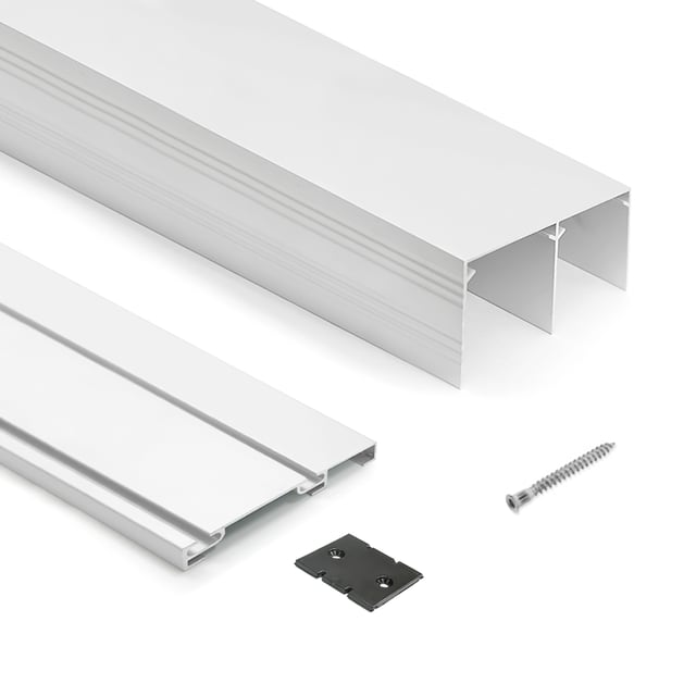 KIT GUIA SUPERIOR E INFERIOR BLANCA MATE FRENO 200 CM