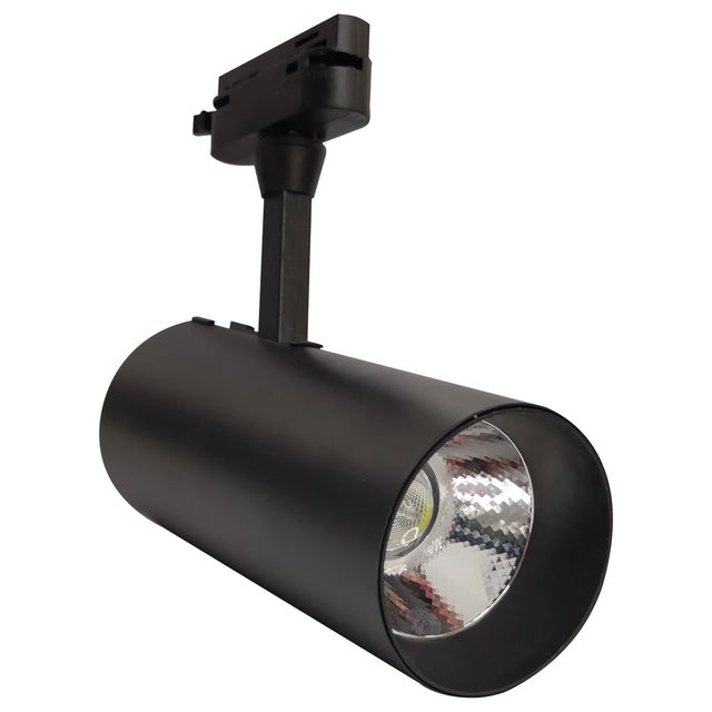 FOCO DE CARRIL LED MONOFÁSICO 30W NEGRO