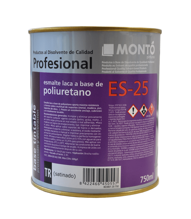 BASE LACA POLIURETANO SATINADO MONTO 750ML CLAROS