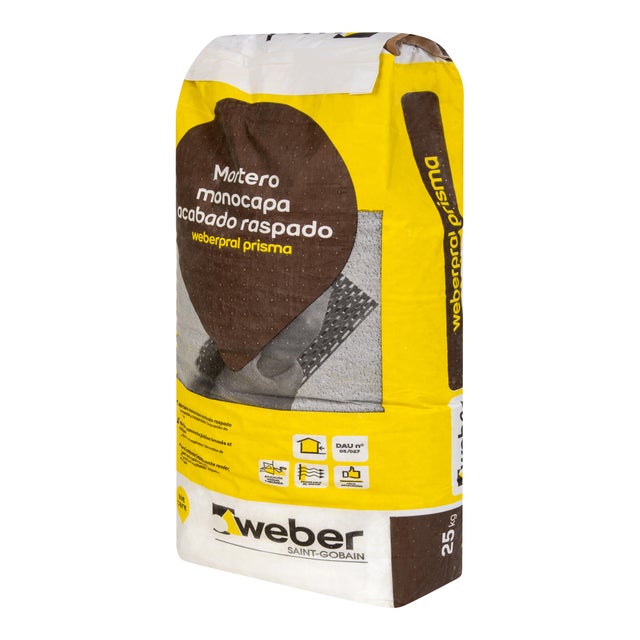 MORTERO MONOCAPA WEBERPRAL PRISMA 25 KG GRIS