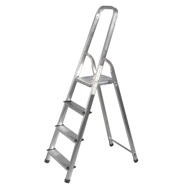 ESCALERA DOMÉSTICA ALUMINIO-ACERO  4 PELDAÑOS