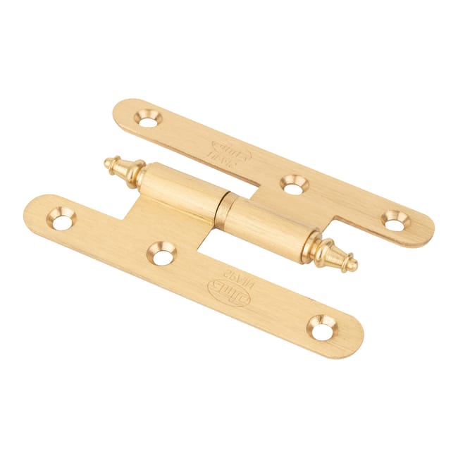 PERNIO BISAGRA DE PUERTA 10 CM  PALA REDONDA REMATE IZQUIERDA  LATON - 1