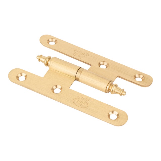 PERNIO BISAGRA DE PUERTA 10 CM  PALA REDONDA REMATE IZQUIERDA  LATON