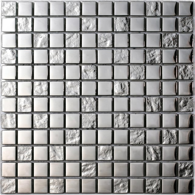 MOSAICO CRISTAL METALIZADO 30 X 30 CM. SILVER