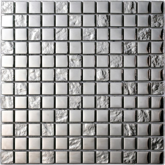 MOSAICO CRISTAL METALIZADO 30 X 30 CM. SILVER