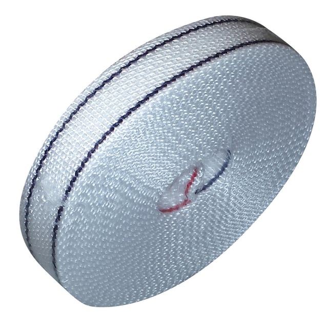 CINTA PARA PERSIANA 22  MM BLANCA CON BORDE AZUL Y ROJO. 6 M